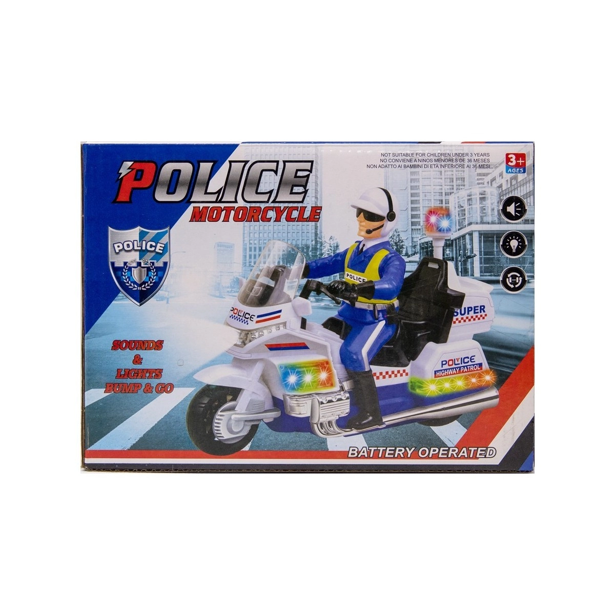 موتور پلیس موزیکال و چراغدار 2388 police motorcycle